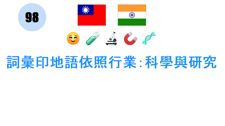 詞彙印地語依照行業：科學與研究